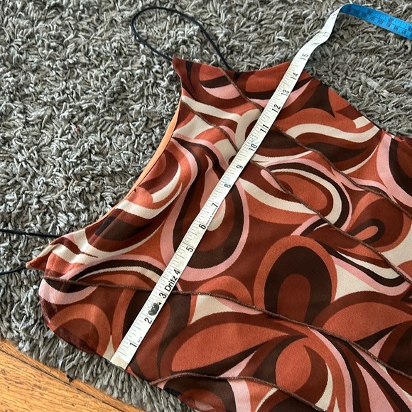 NWT Modern Haze Brown Groovy Swirl Mini Dress Size Large - Picture 2 of 9